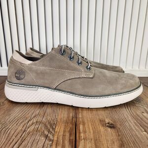 Timberland Cross Mark Oxford Mens 8 Taupe Nubuck Preppy Lifestyle Sneakers Shoes